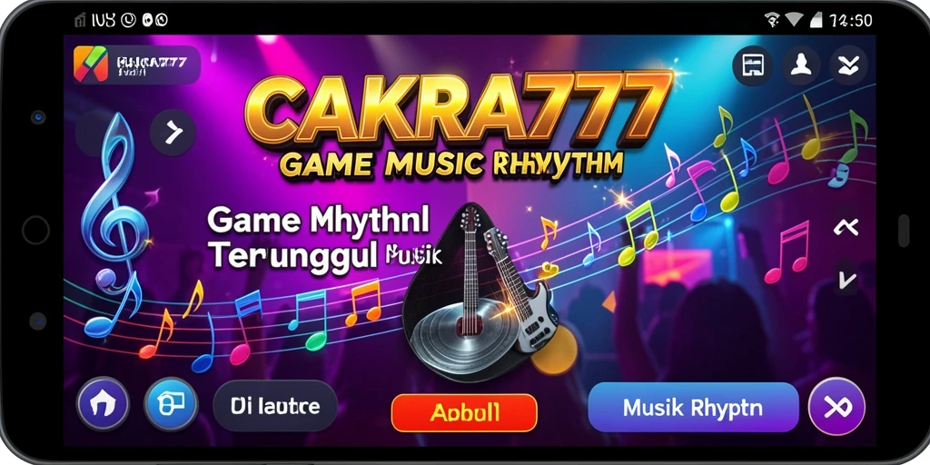Tampilan antarmuka <strong>CAKRA777</strong> yang memukau dan penuh warna saat bermain Musik Rhythm.