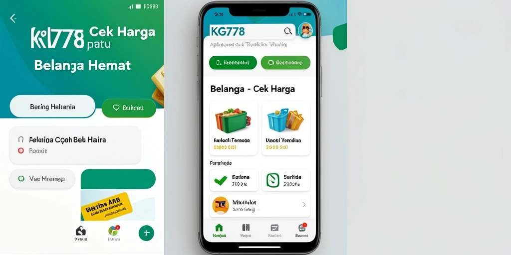 Screenshot utama KG778 menunjukkan antarmuka Cek Harga yang mudah digunakan.