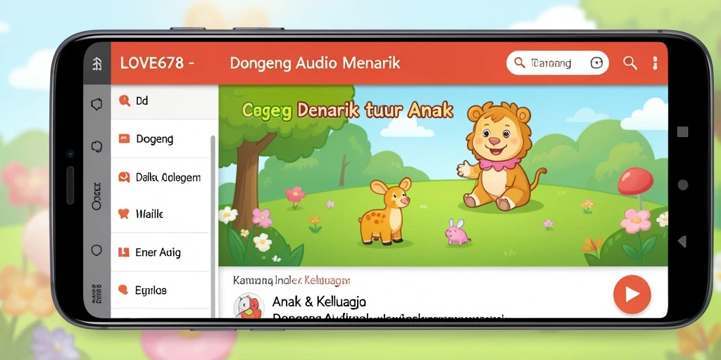 Tampilan antarmuka LOVE678 yang ramah anak dan penuh warna.