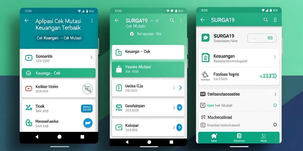 Tampilan antarmuka SURGA19 untuk cek mutasi transaksi.
