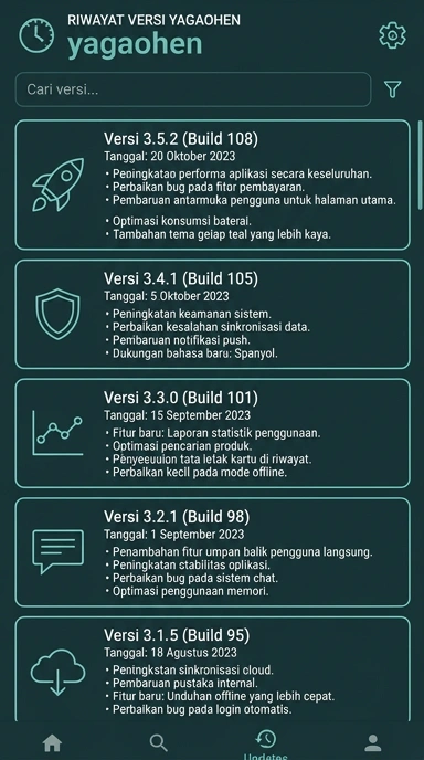 Riwayat versi yagaohen untuk pengguna Android Indonesia
